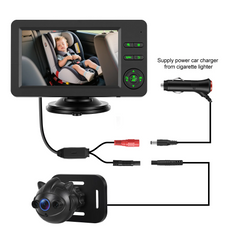 Baby kamera til bil med 4.3" HD skærm og nattesyn