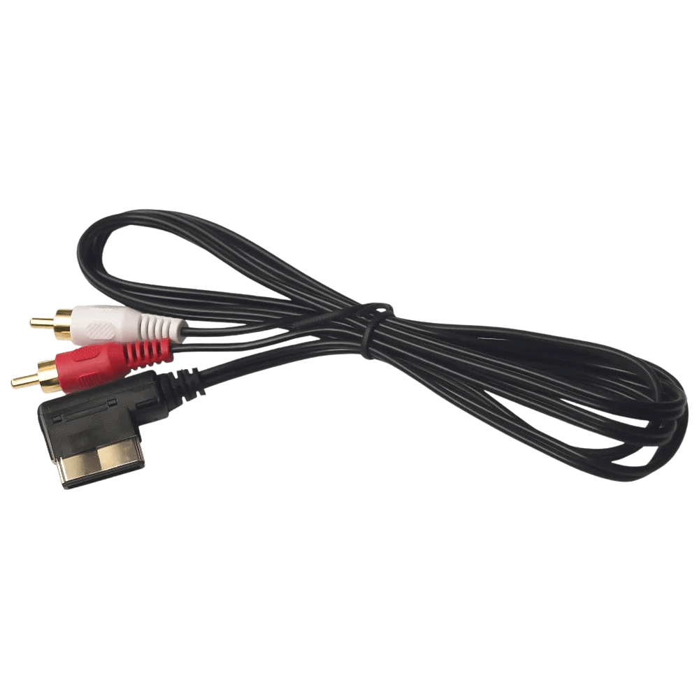 Cavo adattatore da AMI a RCA maschio – 1,2 metri (rosso e bianco) con connettore AMI e due connettori RCA maschio.