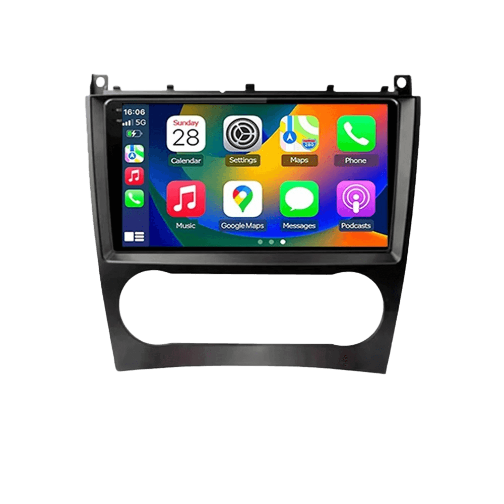 Mercedes-Benz W203 - 9" Radio m. Apple CarPlay og Android Auto – Bilmedie.dk