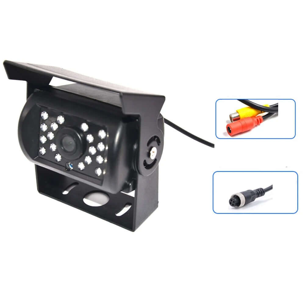 Universele achteruitrijcamera – PAL, 1200 tv-lijnen, 18 IR-LED's met infrarood-LED's en beugel, ideaal voor bestelwagens en bussen.