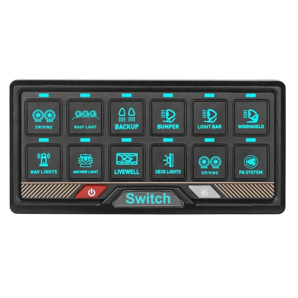 Pannello interruttori RGB a 12 vie con comando touch – pannello di controllo 12V / 24V 