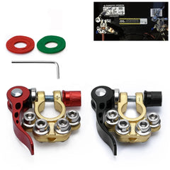Morsetti batteria con sgancio rapido – terminali universali per batteria da 6V, 12V e 24V (2 pz.) 