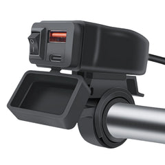 Caricatore USB-C & USB QC3.0 per moto con interruttore 