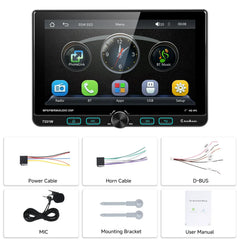 Autoradio 1 DIN con schermo touch regolabile da 7" – Apple CarPlay & Android Auto 