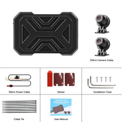 Dashcam per moto 1080P HD – Telecamera anteriore e posteriore con DVR e WiFi 