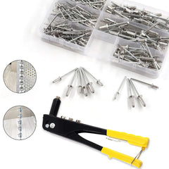 Set di rivettatrice manuale da 380 pezzi – pinza per rivetti pop robusta con rivetti in alluminio 
