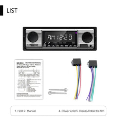Autoradio 1 DIN con Bluetooth, USB e design retrò – lettore MP3 