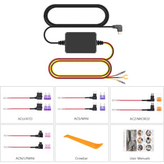 Kit hardwire USB-C per dashcam – da 12V/24V a 5V con monitoraggio parcheggio 
