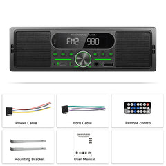1 DIN autoradio con altoparlante integrato, Bluetooth, FM/AM e lettore MP3 
