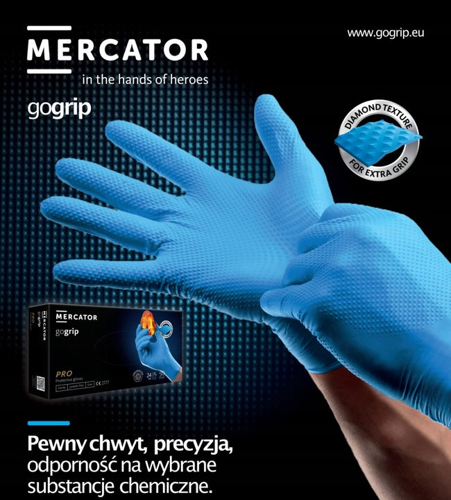 GoGrip nitrilhandsker med 3D-diamantstruktur