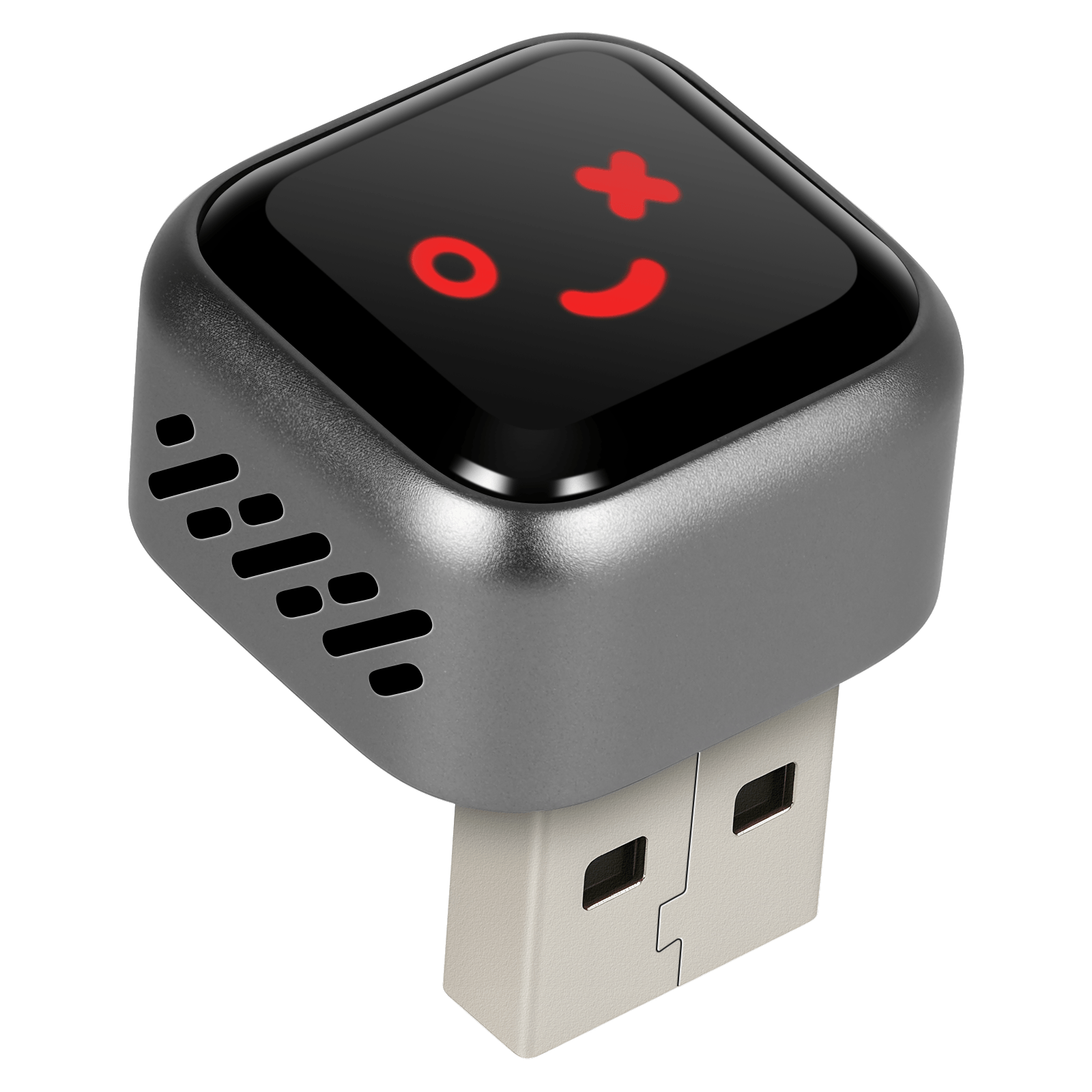 Mini draadloze CarPlay & Android Auto-adapter (5.8GHz – Plug & Play) aangesloten op de USB-poort.