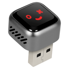 Mini draadloze CarPlay & Android Auto-adapter (5.8GHz – Plug & Play) aangesloten op de USB-poort.