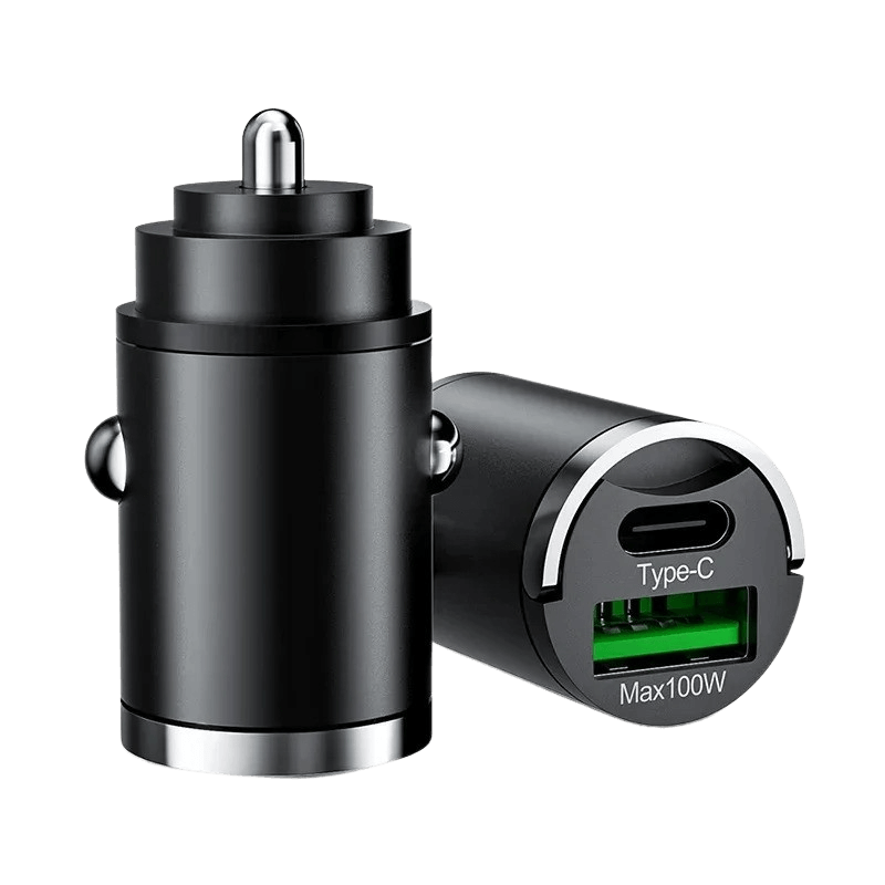 Kompakt bil-lader med USB-A og USB-C – understøtter hurtigopladning – Bilmedie.dk