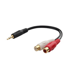Splitter jack AUX da 3,5 mm (maschio) a RCA (femmina) con 1 jack e 2 connettori RCA